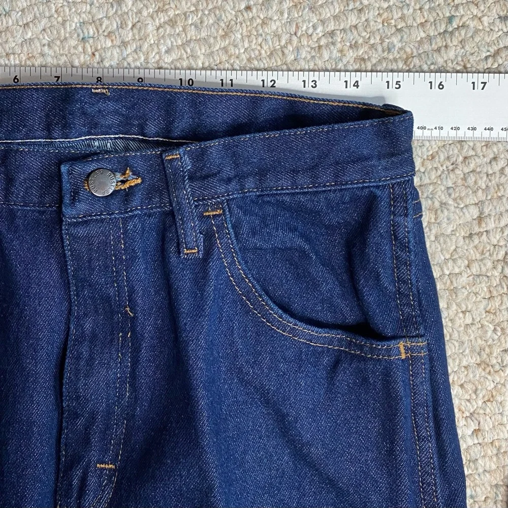 Men's Rustler Wrangler Straight Leg Jeans 100% Cotton Dark Wash 31 x 32 Cowboy‎ - Picture 9 of 11